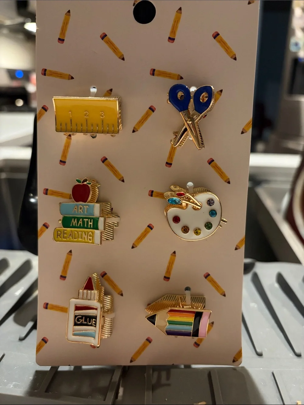 School-Themed Enamel Hair Claw Set
